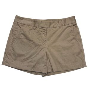 White House Black Market Studded Tan Khaki Shorts‎ Size 8
